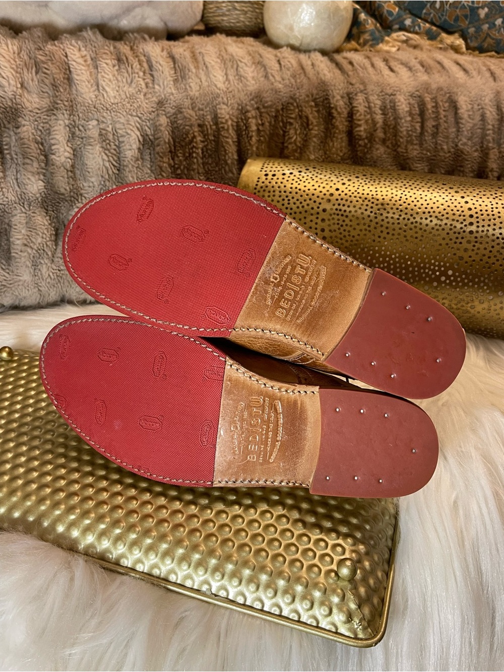 Bed Stu Tan Brown Leather Wingtip Loafers - Picture 6 of 7